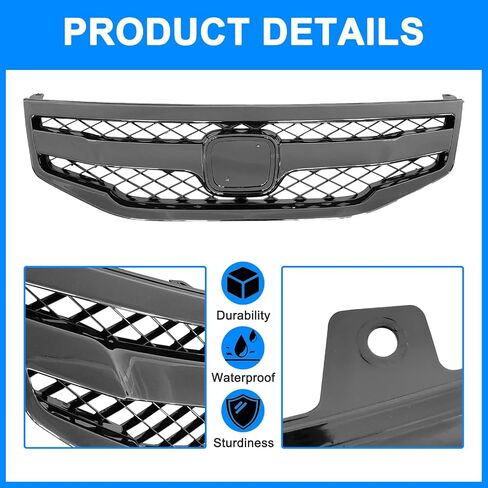 Front Bumper Grille For 2011 2012 Honda Accord 4 Door Sedan Black Mesh Grill in Saudi Arabia