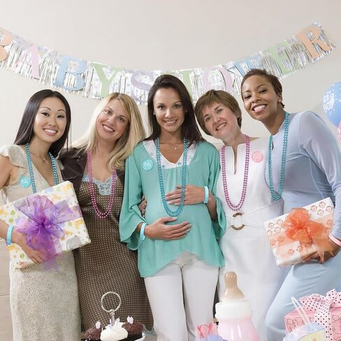126 Pcs Baby Gender Reveal Party Favors Supplies include Team Boy or Girl Pins Daddy and Mommy Badge Pin Silicone Bracelet Photo Prop Necklace Noise Makers Ideas Baby Shower Games Party Decor in Kuwait