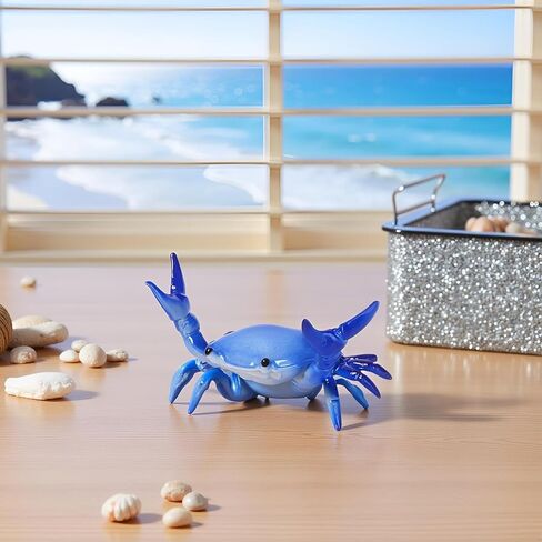 2Pcs Dark Blue Creative Crab Pen Holder Weightlifting Crabs Pen Stand Storage Rack, Office Desktop Decoration, Pencil Holders Desk Supplies Desk Accessories and Workspace Organizers in Saudi Arabia