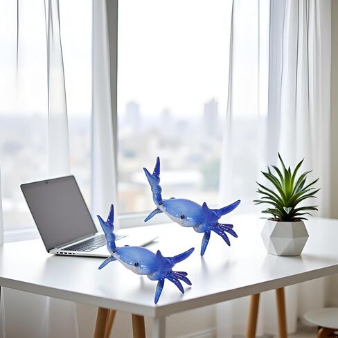 2Pcs Dark Blue Creative Crab Pen Holder Weightlifting Crabs Pen Stand Storage Rack, Office Desktop Decoration, Pencil Holders Desk Supplies Desk Accessories and Workspace Organizers in Saudi Arabia