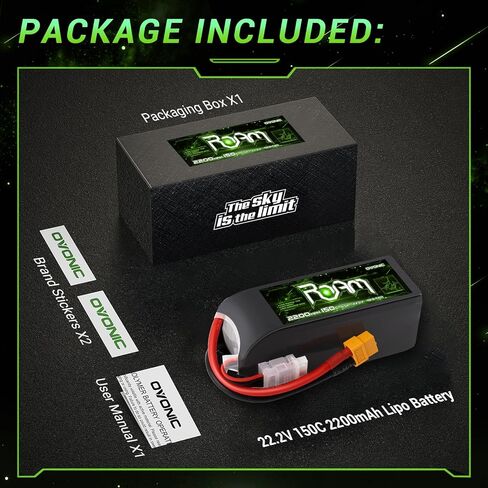 OVONIC 6S Lipo Battery 2200mAh 22.2V 150C with XT60 Plug for RC Truck Truggy Buggy Tank RC Car Racing Hobby in Kuwait