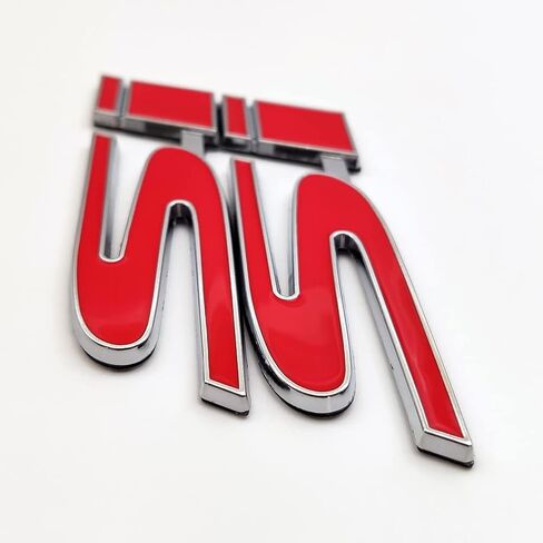 قطعتان من شعار Si Logo Emblem 3D Fender Badge ملصق معدني لسباقات السيارات الرياضية Turbo ملصق بديل لصندوق السيارة للسيارات العالمية والسيارات وسيارات الدفع الرباعي والشاحنات (الكروم الأحمر) in Kuwait
