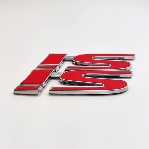قطعتان من شعار Si Logo Emblem 3D Fender Badge ملصق معدني لسباقات السيارات الرياضية Turbo ملصق بديل لصندوق السيارة للسيارات العالمية والسيارات وسيارات الدفع الرباعي والشاحنات (الكروم الأحمر) in Kuwait