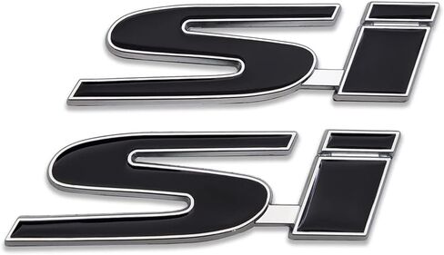 قطعتان من شعار Si Logo Emblem 3D Fender Badge ملصق معدني لسباقات السيارات الرياضية Turbo ملصق بديل لصندوق السيارة للسيارات العالمية والسيارات وسيارات الدفع الرباعي والشاحنات (الكروم الأحمر) in Kuwait