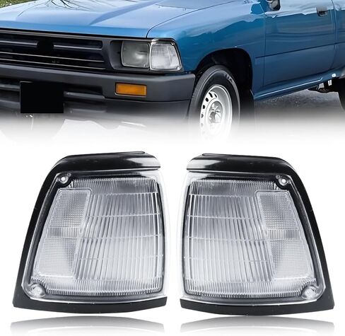 Front Parking Corner Side Marker Light Housing Compatible with Toyo-ta Pickup 2WD 1992 1993 1994 1995, Turn Signal Marker Light Cover [W/O Lights], 1 Pair, Amber Lens in Saudi Arabia