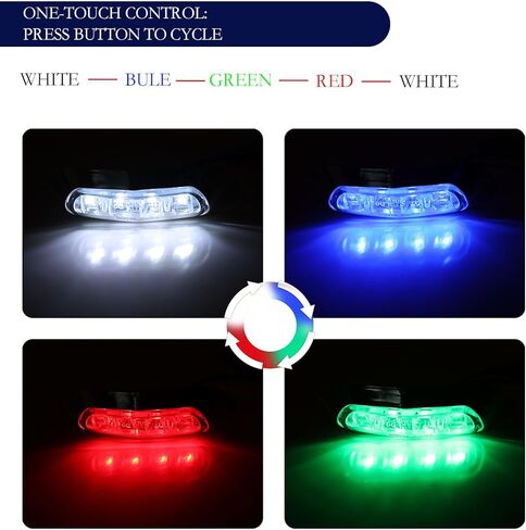 4Pcs RGBW LED Side Marker Lights, 4-Color Front Rear Tail Clearance Indicator Lamp, Turn Signal Brake Running Light for Trailer Car Pickup Truck Motorcycle Golf Cart in Saudi Arabia
