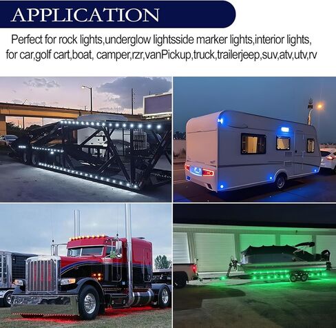 4Pcs RGBW LED Side Marker Lights, 4-Color Front Rear Tail Clearance Indicator Lamp, Turn Signal Brake Running Light for Trailer Car Pickup Truck Motorcycle Golf Cart in Saudi Arabia