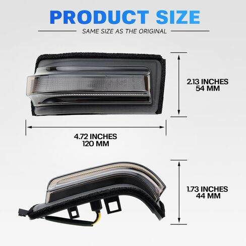 Sequential LED Side Mirror Marker Light for 2021-2026 Ford F-150 F150 Raptor Lightning Amber Dynamic Turn Signal & White Spot Light Assembly Smoke lens in Kuwait