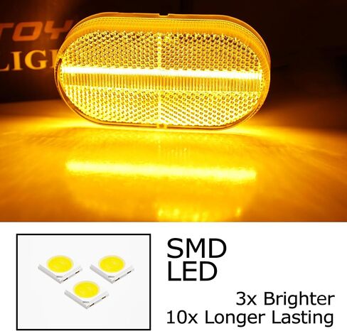iJDMTOY Semi-Clear Lens 24-SMD Amber Full LED Front Side Marker Light Kit Compatible with Dodge 1992-2002 Viper SR-I SR-II, Replace OEM Amber Front Sidemarkers in Kuwait