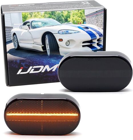 iJDMTOY Semi-Clear Lens 24-SMD Amber Full LED Front Side Marker Light Kit Compatible with Dodge 1992-2002 Viper SR-I SR-II, Replace OEM Amber Front Sidemarkers in Kuwait