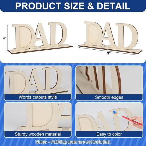 مجموعة إطار صور عيد الأب من COCHIE DIY، إطار صورة خشبي غير مكتمل لطلاء نشاط الحرف الفنية، هدية مصنوعة يدويًا للأب، هدية عيد الأب من الابنة والابن والحفيد (الأب) in Kuwait