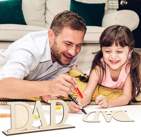 مجموعة إطار صور عيد الأب من COCHIE DIY، إطار صورة خشبي غير مكتمل لطلاء نشاط الحرف الفنية، هدية مصنوعة يدويًا للأب، هدية عيد الأب من الابنة والابن والحفيد (الأب) in Kuwait