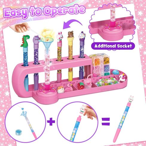 Subao DIY Glitter Gel Pens Making Kit,Pen Creator Studio,Make Your Own 10 Sparkly Colorful Pens,Creative Arts and Crafts for Kids,Birthday Xmas Gifts for Girls 5 6 7 8 9 10 11 12 Years Old in Saudi Arabia