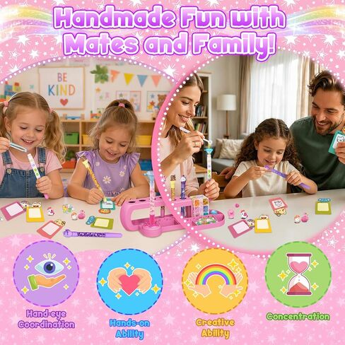 Subao DIY Glitter Gel Pens Making Kit,Pen Creator Studio,Make Your Own 10 Sparkly Colorful Pens,Creative Arts and Crafts for Kids,Birthday Xmas Gifts for Girls 5 6 7 8 9 10 11 12 Years Old in Saudi Arabia