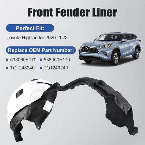 Front Fender Liner for Toyota Highlander 2020-2023 TO1248240 Wheel Well Liners in Saudi Arabia