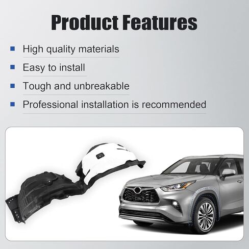 Front Fender Liner for Toyota Highlander 2020-2023 TO1248240 Wheel Well Liners in Saudi Arabia