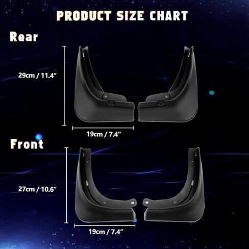 x xotic tech Mud Flaps Splash لـ Tesla Model 3 2016-2023، لا يتطلب الحفر، مع الأجهزة الأمامية/الخلفية سبلاش الطين واقي Fender Flare Dirt Slush Trap Protector - أسود غير لامع in Kuwait