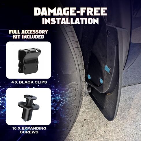 x xotic tech Mud Flaps Splash لـ Tesla Model 3 2016-2023، لا يتطلب الحفر، مع الأجهزة الأمامية/الخلفية سبلاش الطين واقي Fender Flare Dirt Slush Trap Protector - أسود غير لامع in Kuwait