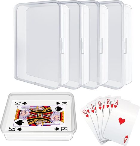IOUKUKI 4 Pcs Blank Playing Card Cases, Clear Plastic Deck Box Holders for Game Cards & More in Saudi Arabia