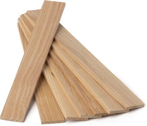 American Ash Wood Strips 1/2" x 1-1/2" x 12" (10 Pack), Hardwood Slats for Crafts & Trim, Unfinished Wood Flat Pieces for DIY, Furring, Frames & Woodworking Projects in Saudi Arabia