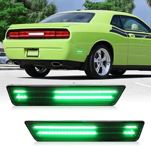 مصابيح LED جانبية باللون الوردي والأرجواني متوافقة مع دودج تشالنجر 2008-2014 ودودج تشارجر 2011-2014، مصباح علامة المصد الخلفي عدسة مدخنة، قطعتان in Kuwait