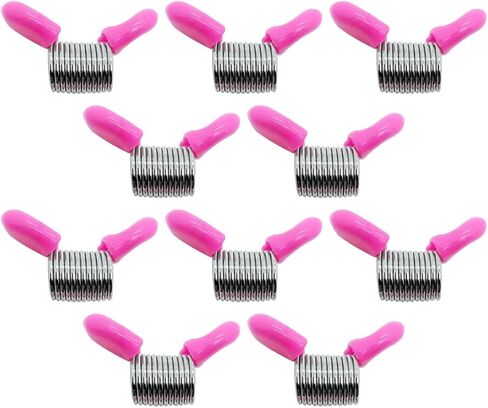 Spring Bead Clamp for Jewelry Making, Soft Flex Stopper Beads with Handles to Prevent Bead from Falling, Jewelry Clamps Essential Supplies for DIY Bracelets Necklaces Earrings ﻿ (Pink,10Pcs) in Kuwait
