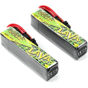 BETAFPV 2pcs Lava II 3S 580mAh 11.4V 95C LiHV Lipo Battery with XT30 Connector JST-XH2.54 Charge Plug, Compatible with Brushless Whoop Drone Quadcopter Like Pavo20 Pro II Brushless Whoop Quadcopter in Kuwait