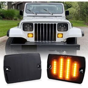 Amber Front Bumper Turn Singal Light & Side Marker Lights For 1987-1995 Jeep Wrangler Yj With 3157 Plug And 1157 Plug Smoked Lens Lamp Assembly, Bundle With 4pcs in Saudi Arabia