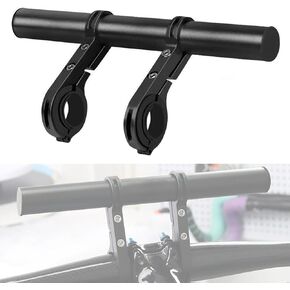 Bike Handlebar Extender with 8'' Long Cross Bar, Aluminum Alloy 0.79" Diameter Handlebars Extensions with Two Clamp Mounting Base, Fit 0.79" to 1.38" for Bike Bicycle Motorcycle Scooter ATV, Black in Saudi Arabia