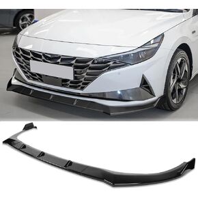 Front Lip fit for Hyundai Elantra Sedan Essential/Limited Hybrid/Limited/N Line/Preferred Hybrid/Preferred/SE/SEL/Ultimate Hybrid 2021-2023 3-Piece Front Bumper Lip Glossy Black in Saudi Arabia