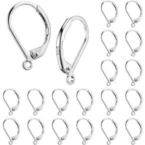 20 PCS Hypoallergenic Leverback Earring Hooks for Jewelry Making Supplies with Loop for DIY Dangle Earring Making in Saudi Arabia