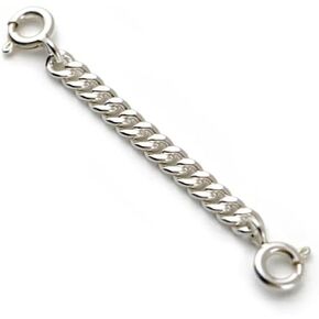 1pc 925 Sterling Silver Jewelry Making Cable Chain Extender Strong Removable Adjustable Extension for Necklace Bracelet (Silver(4mm*5cm)) in Saudi Arabia
