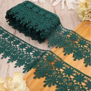 Navy Blue Lace Trim 7.5 Yards Wide Embroidered Floral Trim Edge Venise Lace Ribbon for Wedding Dress Crafting, Costume Design, DIY Apparel Embellishment, Home Decor in Saudi Arabia