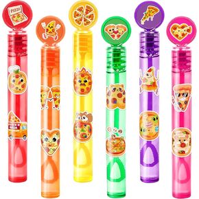 Pizza Party Favors for Kids - 24PCS Cute Food Bubble Wands Fun Food Theme Birthday Party Supplies Goodie Bag Fillers Classroom Rewards in Saudi Arabia