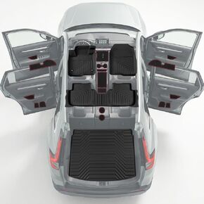 سجادات أرضية لسيارة Honda CR-V 2023 2024 2025 2026 (تشمل الهجين)، بطانات أرضية وبطانات مخصصة لجميع الأحوال الجوية، 21 قطعة من الملحقات الداخلية مع حصيرة حامل الأكواب، وسادات فتحة الباب، وحماية مطاطية مضادة للانزلاق in Kuwait