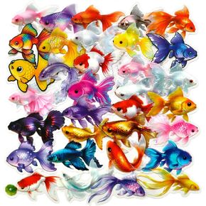 Colorful Fish Stickers - 56 Pcs Clear PET Cute Goldfish Stickers for Scrapbook, Journal, Junk Journal, Collage - Waterproof Transparent for Resin, Craft & Scrapbook Supplies in Kuwait