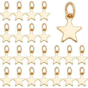 Star Moon Charms Real 18K Gold Plated Five-pointed Star Dangle Metal Pendant with Jump Rings for Jewelry Making Necklaces Bracelet DIY Crafts in Saudi Arabia