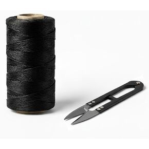 Black Waxed Twine 850 Feet with Scissors & Storage Box – Strong Polyester Cord 160 LBS for Crafts, Gardening, Fishing, Camping, DIY & Outdoor Use – 1 Roll in Saudi Arabia