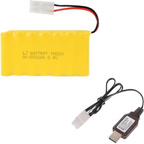 8.4V 1000mAh NI-CD Battery Pack with Standard Tamiya Connector Rechargeable AA Battery for RC Car RC Truck Tank 1 Pack with USB Charger in Saudi Arabia
