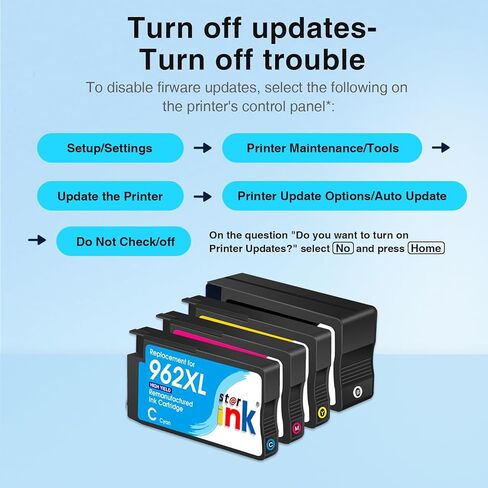 استبدال Starink 962XL لحزمة التحرير والسرد لخراطيش الحبر HP 962XL HP962XL HP962 تعمل مع HP OfficeJet Pro 9015 9010 9018 9020 9025 استبدال الطابعات HP 962 HP962XL HP962 مع أحدث شريحة، 4 عبوات in Kuwait