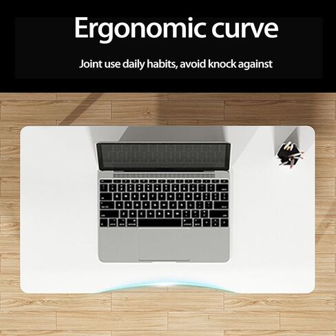 Computer Writing Desk, Modern Ergonomic Arc Design Computer Desk, PC Spacious Desktop Study Work Table for Home Office (Wooden Color) in Saudi Arabia