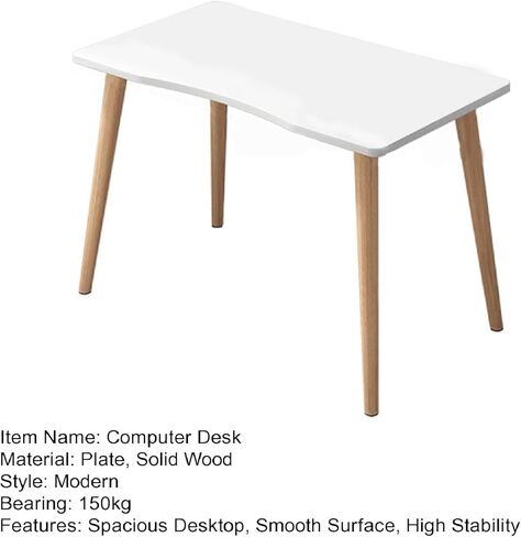 Computer Writing Desk, Modern Ergonomic Arc Design Computer Desk, PC Spacious Desktop Study Work Table for Home Office (Wooden Color) in Saudi Arabia