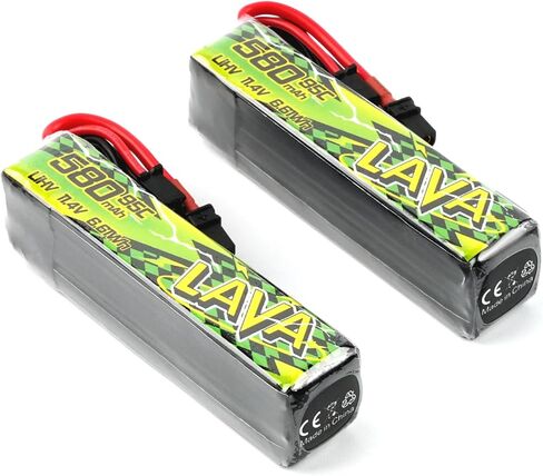 BETAFPV 2 قطعة Lava II 3S 580 مللي أمبير 11.4 فولت 95C LiHV بطارية ليبو مع موصل XT30 JST-XH2.54 قابس شحن، متوافق مع طائرة بدون طيار بدون طيار كوادكوبتر مثل Pavo20 Pro II بدون فرشاة Whoop Quadcopter in Kuwait