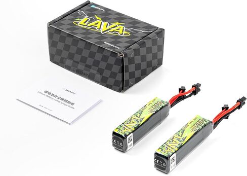 BETAFPV 2 قطعة Lava II 3S 580 مللي أمبير 11.4 فولت 95C LiHV بطارية ليبو مع موصل XT30 JST-XH2.54 قابس شحن، متوافق مع طائرة بدون طيار بدون طيار كوادكوبتر مثل Pavo20 Pro II بدون فرشاة Whoop Quadcopter in Kuwait