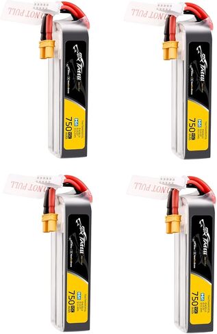TATTU 750mAh 4S1P 95C 15.2V R-Line HV حزمة بطارية ليبو مع قابس XT30 (4 قطع) in Kuwait