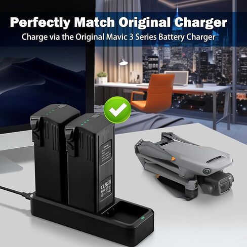 Mavic 3 Pro Series Battery Kit for DJI Mavic 3 Pro,Mavic 3 Pro Cine,Mavic 3 Classic,Mavic 3,Mavic 3 Cine,Mavic 3 Enterprise Drone（2 Pack Mavic 3 Batteries and One Battery Charging Hub） in Kuwait