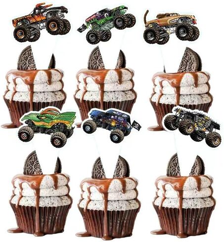 24pcs Truck Birthday Party Supplies, Cake Toppers for Boys & Girls in Kuwait