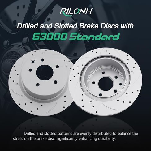 Rear Drilled and Slotted Brake Disc Brake Rotors 31530 12.11 inch / 308 mm Fit for MAXIMA 2009-2014 2016-2019 All Models | 2009 2010 2011 2012 2013 2014 2016 2017 2018 2019 in Saudi Arabia