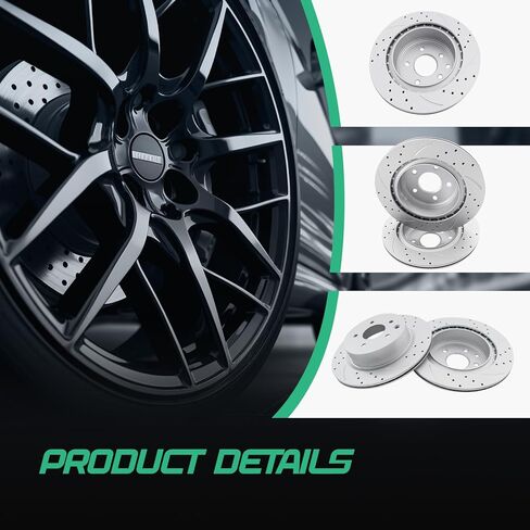 Rear Drilled and Slotted Brake Disc Brake Rotors 31530 12.11 inch / 308 mm Fit for MAXIMA 2009-2014 2016-2019 All Models | 2009 2010 2011 2012 2013 2014 2016 2017 2018 2019 in Saudi Arabia
