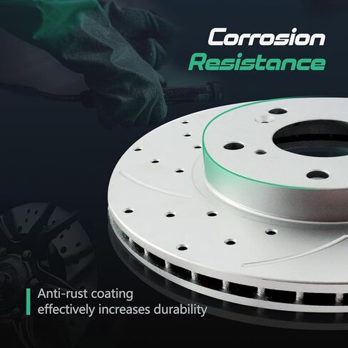 Rear Drilled and Slotted Brake Disc Brake Rotors 31530 12.11 inch / 308 mm Fit for MAXIMA 2009-2014 2016-2019 All Models | 2009 2010 2011 2012 2013 2014 2016 2017 2018 2019 in Saudi Arabia